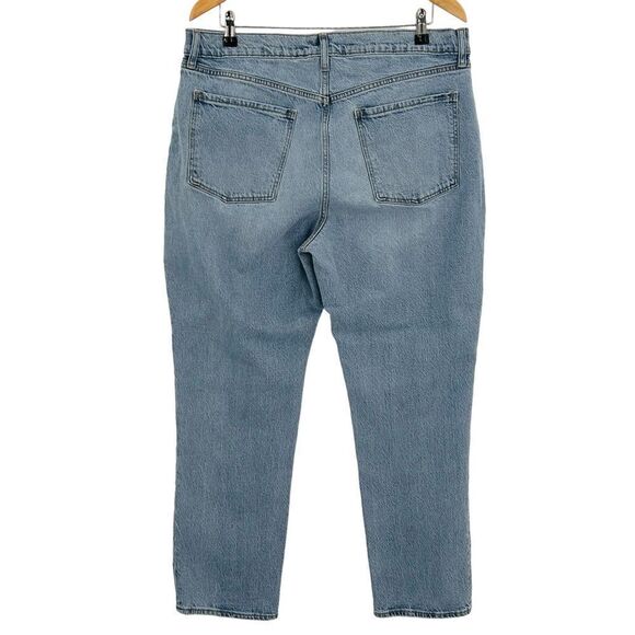 Old Navy high-rise slouchy straight jeans with patched knee detail size 14 - Picture 2 of 7